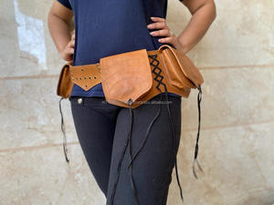 De cuero de bolsillo de cinturón de cadera bolsa de paquete de la cintura de cuero Unisex de la cintura de bolsillo cinturones - Product Image 6