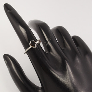 Anillo apilable de alta calidad, elige el tamaño de la variación, piedras de cuarzo ahumado, superventas de Plata de Ley 925, venta al por mayor - Product Image 6