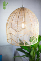 Lampe suspendue en rotin et bambou tissé naturel, 2022, luminaire décoratif d'intérieur, idéal pour un salon ou une chambre à coucher