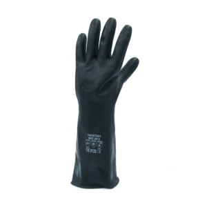 Guantes de goma de neopreno para manejo de residuos, negros, protección química más fuerte - Product Image 3
