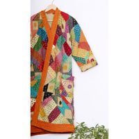 Peignoir en coton fait main, style estival élégant, patchwork Kantha, veste matelassée, kimono Kantha d'hiver, robe de chambre