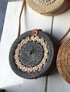 Handmade Women's Shoulder <b>Bag</b> Cheap Rattan <b>Wicker</b> with Natural Faux Trims Mixed Colour Single Request Clearance Sale - Product Image 4