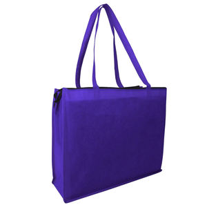 Bolsa de compras no tejida laminada reciclada con impresión completa, con bolsa de mano en blanco de alta calidad - Product Image 1