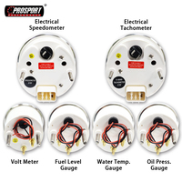 Baru untuk 85mm 52mm Seri Klasik Kit Pengukur Jarum Hitam Warna Kuning 6 Meter Speedometer Elektrik Tachometer Suhu Air