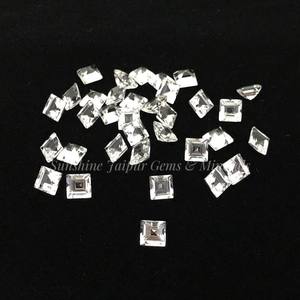 Topacio blanco Natural de corte cuadrado de 4mm, venta al por mayor, precio de fábrica, piedras preciosas sueltas facetadas de alta calidad por pieza, SOMBRA SUPERIOR - Product Image 1
