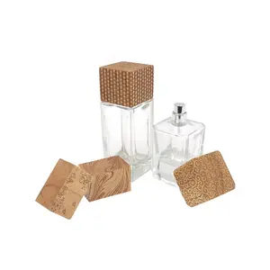 Vietnam Hot Selling Natuurlijke Beuken Houten Caps Volledige Laseren Patroon Parfumflesje Houten Caps Glas Parfum Fles Houten Deksel W