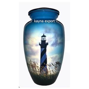 โกศใส่เถ้ากระดูกโลหะแข็งสำหรับผู้ใหญ่,โกศใส่เถ้ากระดูกโลหะสีฟ้าสำหรับงานพิมพ์ - Product Image 4