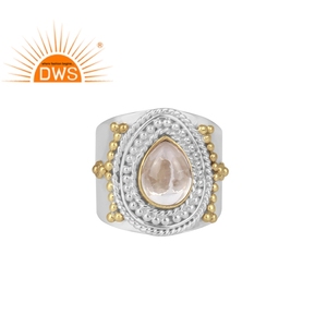 Traditional Trendy <b>Statement</b> <b>Ring</b> Gemstone Jewelry Wholesaler Crystal Quartz Bezel Setting Fine 925 Sterling <b>Silver</b> Supplier - Product Image 1