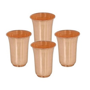<b>Set</b> <b>Of</b> <b>6</b> Round Shape Drinking Water <b>Glass</b> Handmade Copper Water <b>Glass</b> For Home Hotel And Restaurant Use - Product Image 4