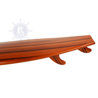 K025 - Planche de surf courte artisanale moderne en bois et fibre de verre de qualité supérieure pour tous les niveaux, hommes et femmes, lacs et rivières, 192Lx47Wx21H cm