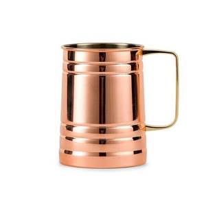 Taza de cobre de 12 Oz, taza de cerveza de costilla cónica, acero seguro para alimentos, para bebidas, KSN - Product Image 1
