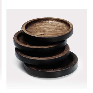 Dessous de verre de forme ronde Logo fait à la main découpé au laser moderne carré rond sous-verres de Table en bois pour boisson - Product Image 4