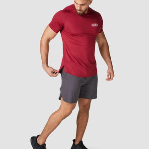 เสื้อยืดแขนสั้นระบายอากาศได้สำหรับผู้ชายเสื้อออกกำลังกายผ้าถักสำหรับเล่นยิมฟิตเนสวิ่งออกกำลังกายกล้ามเนื้อออกแบบได้ตามต้องการ - Product Image 3