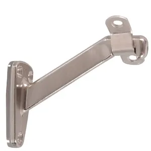 Handrail Bracket Extended Arm House Wood Stair Hardware Brackets Wall Mounted Staircase in Brushed Nickel