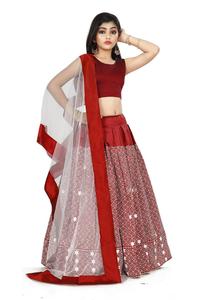 Vêtements de mariage indiens, épais, de styliste, en broderie, pour enfants, lehenga choli, prêt à porter, faible prix, nouvelle collection - Product Image 4