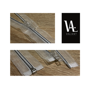 #5 en nylon transparent à fermeture à glissière avec curseur en plastique fin - Product Image 2