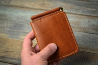 Dompet Kulit Asli Tipis dengan Penjepit Uang, Lipat Dua, Unisex, Praktis & Mudah Dibawa, Untuk Penggunaan Sehari-hari LWT-0046