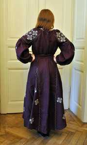 2021 nuevos vestidos bohemios elegantes Bordados de lino hasta el suelo de manga larga con borlas dulces diseños florales ucranianos naturales - Product Image 2