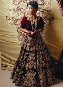 ชุดเดรสผ้าไหมและ lehenga สำหรับเจ้าสาว2021สวยพร้อมคริสตัล dabka zari และลูกปัดแก้วสำหรับงานแต่งงาน - Product Image 2