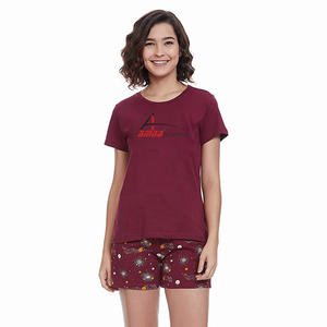 Conjunto de verano para mujer, camiseta informal con pantalón corto, talla grande, para dormir - Product Image 3