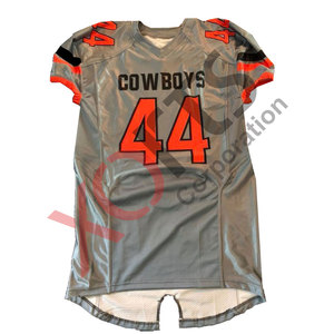 Venta al por mayor de calidad superior personalizado MadeAmerican fútbol Jersey sublimación impresión Camo diseño aparejos sarga bordado nombre del equipo - Product Image 5