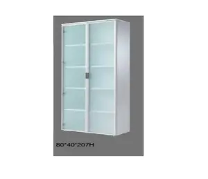 Fabrika üretim ticari dosyalama depolama ofis Bookcabinets dosya dolabı iki cam ve iki melamin kapılar ile 80x40x208