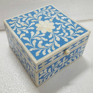 Best 2023 Inlay Bone <b>Box</b> <b>Grey</b> White Bone Decorative Jewelry <b>Box</b> Resin Leaf Design Carved Bone Inlay Jewelry <b>Box</b> - Product Image 3