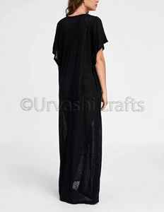 Luxury Long Embroidered Kaftan <b>Dress</b> Women Clothing <b>Sexy</b> Boho Floral Beach Kaftan Cover up <b>Dress</b> - Product Image 4