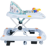 UniCare TP5507 Trotteur Bébé 3-en-1 Pliable et Réglable avec Cadre en Plastique et Fer, Lumières et Musique, 10 Roues, Portable et Sûr, Jouet d'Éveil