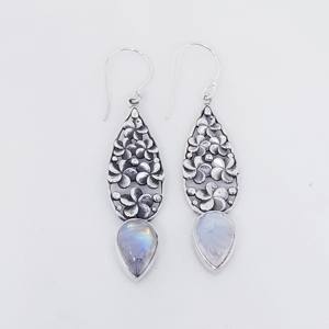 Pendientes colgantes de piedras preciosas de Plata de Ley 925, piedra lunar arcoíris chapada en oro para uso diario y regalos, precio de fábrica, novedad - Product Image 2