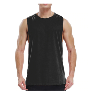 Débardeur sans manches pour homme, beige, col rond, couleur unie, tricoté, coupe décontractée, 100% polyester, respirant - Product Image 5