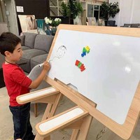 Escritorio y Silla de Estudio para Niños, Modernos, Minimalistas, Ecológicos, de Madera Ajustable, Diseño Plegable Multifuncional, Sin Tornillos