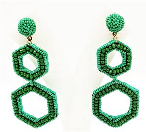 Pendientes de mimbre geométricos para mujer, joyería hecha a mano, de madera de bambú respetuosa con el medio ambiente - Product Image 1