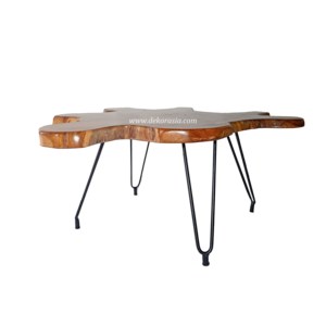 Table basse en bois massif 4 pieds, Table basse de Style Antique, ensemble de Table basse moderne, meuble de salon - Product Image 1