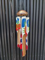 Nouvelle carillon éolienne en bambou peinte à la main, carillons éoliens commémoratifs, son apaisant et écologique, tailles 30/40/50 cm, pour la maison