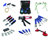 Kit de réparation de pare-brise Hekeen Auto Glass : Lame en acier trempé, revêtement en PVC bleu, adhésif et mastic, lot en vrac
