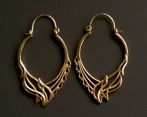 ต่างหูห่วงทองเหลืองโบฮีเมียนทรงทำด้วยมือน้ำหนักเบาสีทองเหมาะสำหรับเป็นของขวัญงานหมั้นสำหรับผู้หญิงสาวๆ - Product Image 3