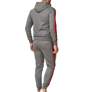 Ensemble de sport d'hiver pour homme, deux pièces, imprimé uni, 100% coton, sweat-shirt à fermeture éclair, pantalon, séchage rapide, léger - Product Image 4