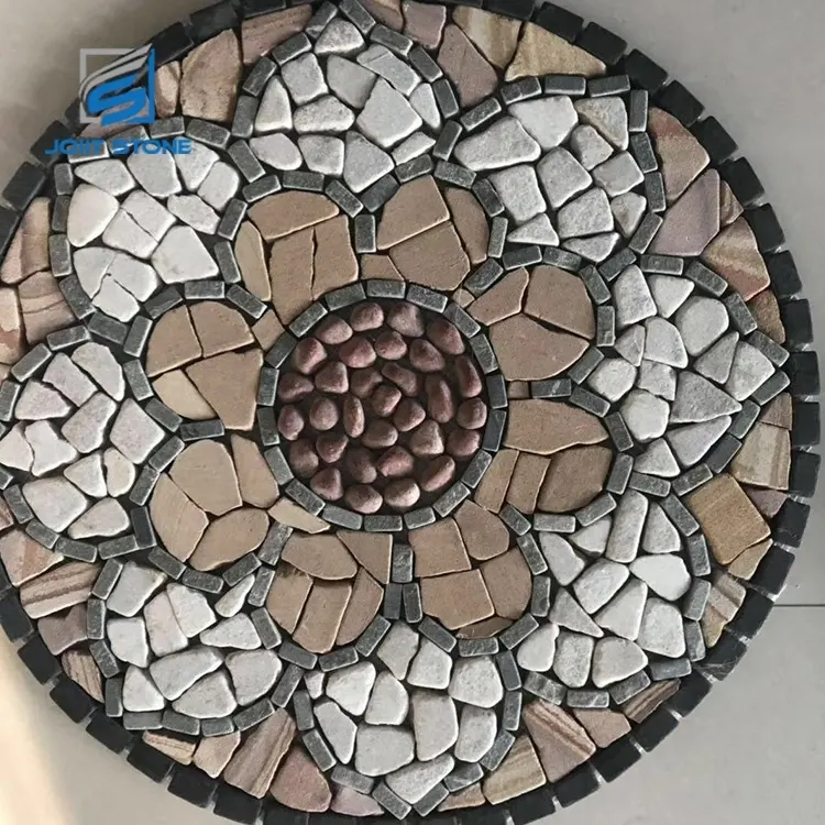Colorful Customize Slate Mosaic Cube Flag Landscaping Floor Stone