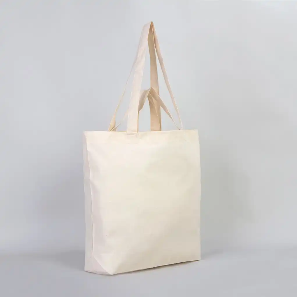 Pamuk kanvas sepet alışveriş çantası yeniden kullanılabilir doğal pamuklu çanta promosyon kullanımı için