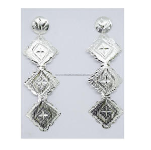 1990 vendredi suisse or blanc émail boucles d'oreilles géométrique noir mat texturé bijoux indien Unique Boho minimaliste bijoux - Product Image 2