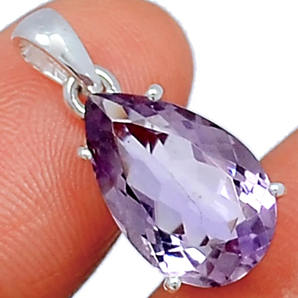 Best Quality Genuine Rose de France Amethyst Pendants From Brazil, 925 Sterling Silver Jewellery Wholesale , Jaipur Ind