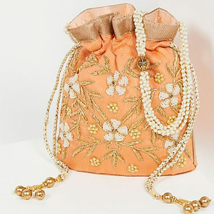 --NEW---BEAUTIFUL -POTLI--BAGS WITH--ELEGANT-EMBELLISHED WITH ZARDOZI FOR WORK-PARTY & <b>WEDDING</b>---2021. - Product Image 1