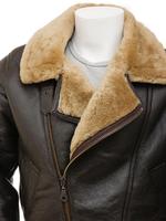Veste de modelage en cuir d'agneau véritable pour hommes, veste bombardier à Double Face pour hommes