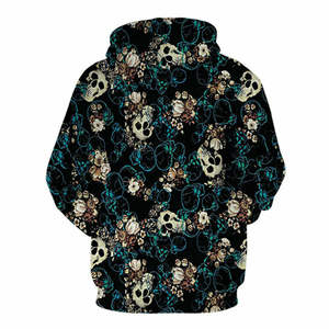Sudadera con Capucha Extra Grande para Hombre y Mujer, 100% Poliéster, Estampado por Transferencia de Calor, con Diseño de Calaveras - Product Image 4