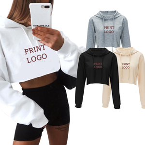Sweat à capuche pour femme, sweat-shirt design personnalisé de haute qualité, haut court - Product Image 2