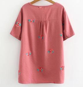 Tshirt pour femmes brodé partout Type de tissu tricoté Prix abordables pour un usage quotidien Ultra-Soft Fleece Ladies tops - Product Image 3