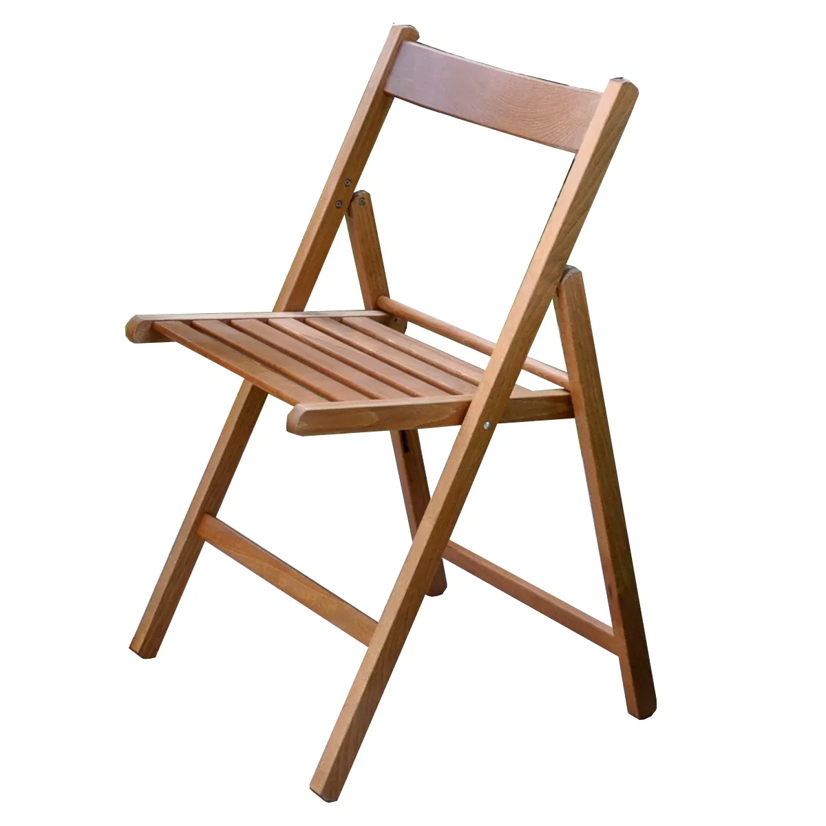 เก้าอี้พับคุณภาพสูงผลิตในอิตาลีไม้บีชพร้อมไหล่โค้งสี Happy Hour วอลนัทสำหรับสวนและลานบ้าน