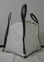 Bolsa Jumbo Antiestática de Plástico Q Baffle con 4 Paneles, 4 Asas de Elevación Circulares, Falda FIBC GCIL Blanca Rectangular 5:1 150Kg Superior