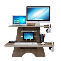 Meilleure station de travail mobile debout Table de support de bureau réglable pour ordinateur portable en contreplaqué de 18mm